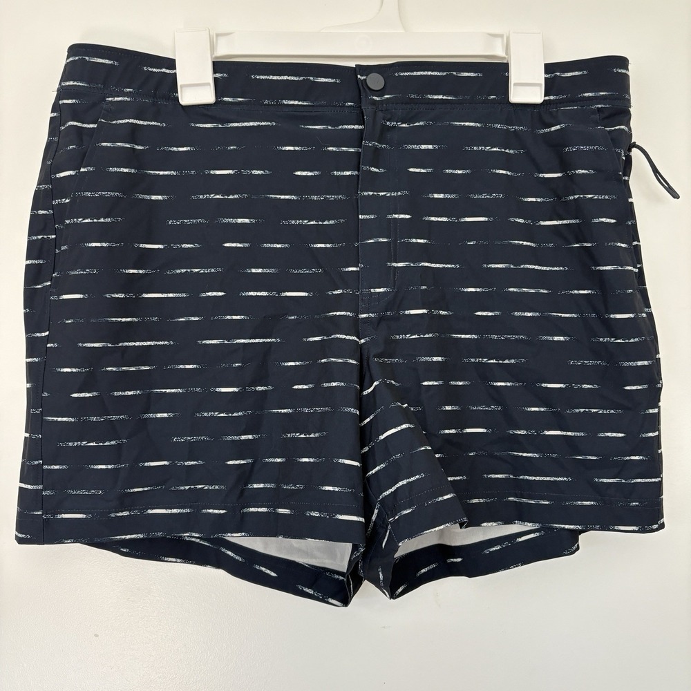 VRST Navy Sand Washed Stripe 5" Resort Printed Shorts Mens Size L New MSRP $58